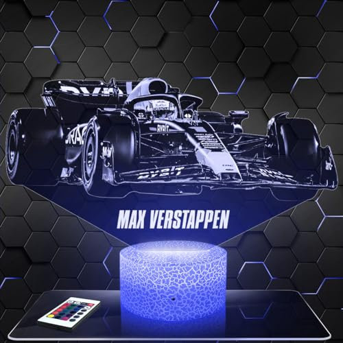 Nachttischlampe - Touch-Nachtlicht Formule 1 Max.V 3D-LED-Lampe Illusion, Geschenkidee Weihnachten Geburtstag Junge und Mädchen Nachttischlampe Kinder- oder Erwachsenenzimmer TOP