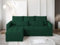 BROMARKT Ecksofa mit Schlaffunktion 226x143x83 - Wohnlandschaft L-Form - Kollektion HOT L LITE - Eckcouch - Samt Couch L Form - Sofa 3-Sitzer - Grün