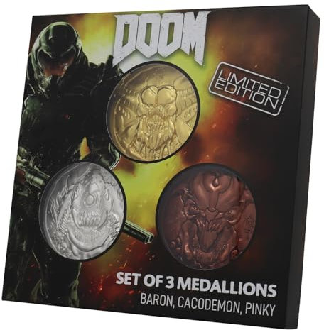 Doom Limited Edition Set mit 3 Arcade-Modus-Medaillon-Kollektion