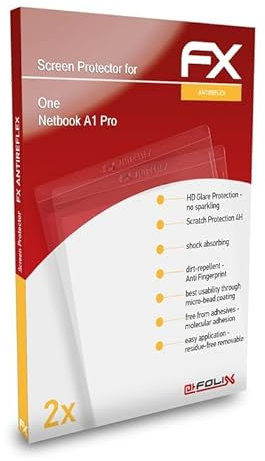 atFoliX Screen Protector compatible with One Netbook A1 Pro Screen Protection Film, anti-reflective and shock-absorbing FX Protector Film (2X)
