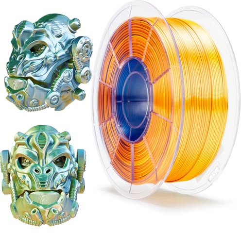 ZIRO Seide Multicolor PLA Filament 1.75mm, Dreifarbig Silk 3D Drucker Filament, Maßgenauigkeit +/-0.03mm, Passend für Die Meisten FDM 3D Drucker, 1KG Spule, Zitrusbrise