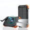 Banco de energía solar 20000 mAh, cable incorporado de carga inalámbrica, doble faro, paneles solares desmontables