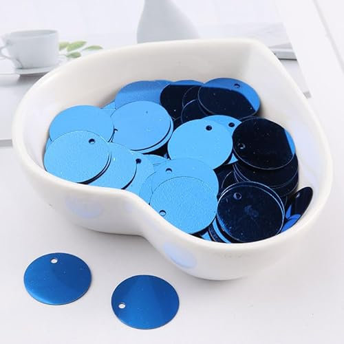 240 Stück Pailletten, Pailletten Basteln Schneidern, Große Pailletten Mit Loch Flache Runde Pailletten für Schmuckherstellung DIY Nähen Handwerk Hochzeitsdekoration 15mm, pailletten,blau und rosa