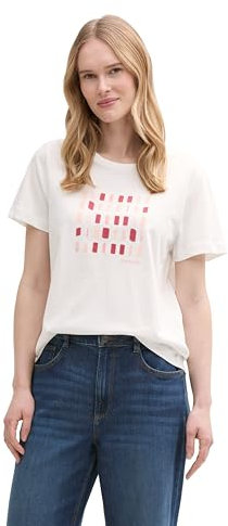 TOM TAILOR Hoodie Sweatshirt mit Print, Whisper White, XXL