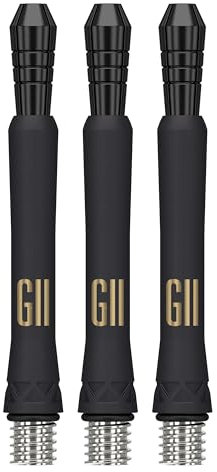 Target Darts Phil Taylor Gen 11 Power 9-Five Shafts, Raw Power Titanium Dart Shafts Pack of 3 | Phil Taylor G11 Black Shaft Set, Professionelles Dart Zubehör – Länge: Intermediate