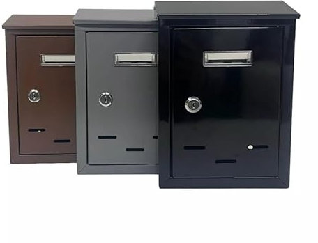 Cassetta postale delle lettere per posta rettangolare in metallo verniciato per esterno con serratura e chiave (Verde)