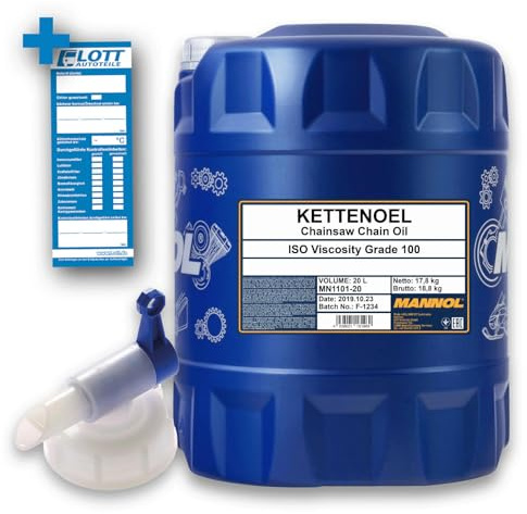 MANNOL 20L Kettenöl Kettensägenöl Sägekettenöl Schmiermittel Motorsäge + Auslaufhahn
