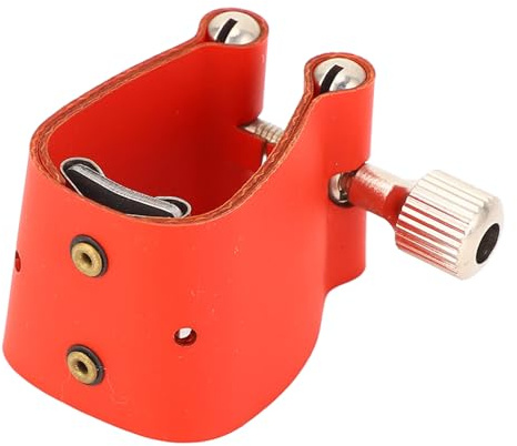 Saxophon-Blattverschluss, Rot, Saxophon-Mundstück-Blattschraube aus Leder für Tenor-Alt-Saxophon-Mundstück