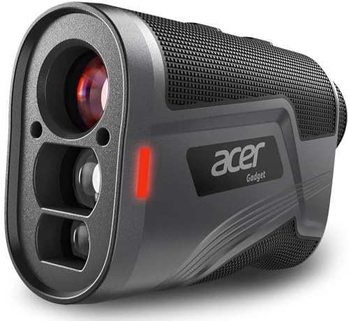 Acer Gadget Télémètre de Golf avec Pente – Télémètre de 800/1200 m pour la Chasse, grossissement 6X avec Vibration de Verrouillage du mât de Drapeau, Batterie Rechargeable avec Bande magnétique