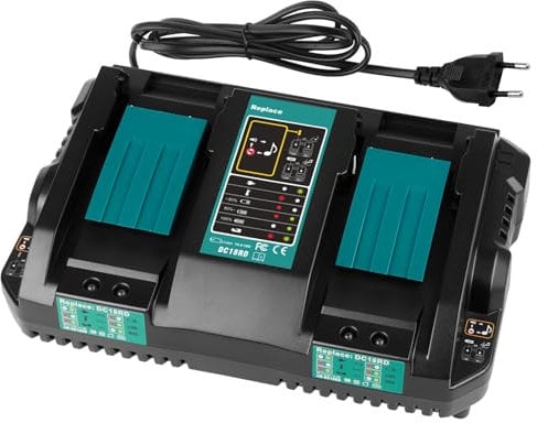 KEATFE Chargeur de batterie lithium-ion 4 A 14,4 V-18 V pour Makita Remplacement BL1850 BL1860 BL1815N BL1830 BL1840
