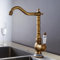 Grifo De Lavabo Antiguo De Cobre Azul Y Blanco Con Manija De Porcelana, Fregadero De Cocina Giratorio Con Mezclador