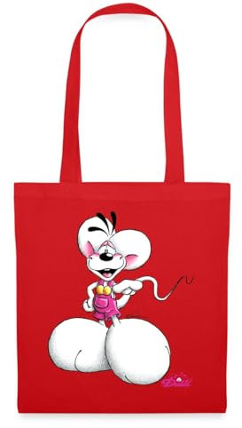 Spreadshirt Diddl Diddlmaus Coole Pose Stoffbeutel, One size, Rot