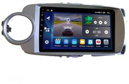 Autoradio Stereo ZCRKEJI Android 14 da 9 Pollici per Toyota Yaris 2012-2017 | Radio Touchscreen 2 DIN con Bluetooth, CarPlay, GPS, WiFi, Controllo vocale e comandi al Volante (D7 2G+32G)