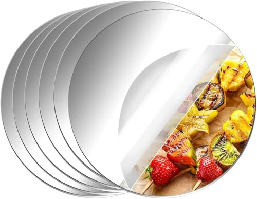 printiywood Spiegel Runde Scheiben Acryl Plexi Rund Kreis Basteln Silber Deko DIY (Ø 18cm)