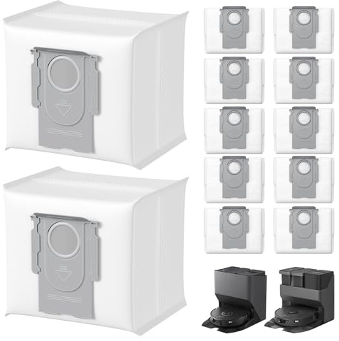 12 Staubbeutel für Roborock Q7/Q10/Q5/S8+/S7Serie,3L Staubsaugerbeutel | Kompatibel mit Roborock Q5+, Q5 Pro+, Q5 Max+, Q7+, Q7 Max+, Q7 L5+, Q8 Max+, S7 und S8 Serien