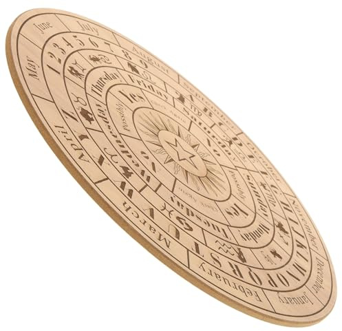 NIYANGLE Holz Pendelbrett Divinationsbrett aus Langlebigem Holz mit Geschnitztem Design Vielseitiges Wahrsage Ritualwerkzeug Dekoratives Altar Accessoire Angenehme Haptik Geeignet für