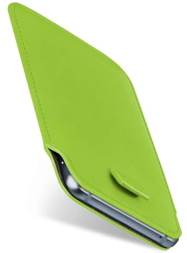 moex Slide Case für iPhone Air Handytasche zum Einstecken Ultra dünn, Einsteckhülle Holster Hülle PU Leder, Sleeve Etui Handyhülle mit 360 Grad Komplettschutz, Grün