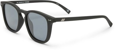 Le Specs NO BIGGIE BLACK RUBBER - Polarisierte Sonnenbrille für Damen und Herren Runde Rahmenform mit hohem UV-Schutz LSP1702056