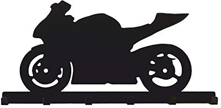 Bentatec Schlüsselbrett Motorrad Rennmaschine Optik schwarz Garderobe Schlüsselleiste Hakenleiste