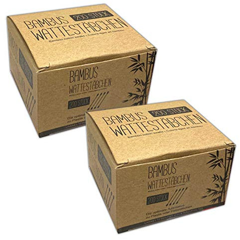 400 Stück Bambus Wattestäbchen Ohrenstäbchen Umweltfreundlich Reinigungsstäbchen Nachhaltig