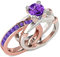 Jeulia Diamant Band Ringe Dame Sterling Silber Ring Hochzeitring Verlobung Jahrestag Versprechen Braut Sets Ring für Frauen und Mädchen Mit Geschenkbox (methyst Purple, 58 (18.5))