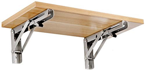 WZLL Piccolo Tavolo Pieghevole A Muro Banco di Lavoro Tavolo da Cucina Staffa in Acciaio Inossidabile per Box Auto, Tavolo da Pranzo, Tavolino da caffè, 14 Dimensioni