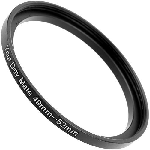 Step Up Ring, 1 Stück, Ø 49 auf 52 mm Durchmesser, Ultra Slim Design, Aluminium Einfassung, für Ø 49 mm Objektiv und Ø 52 mm Filter, Adapter Ring, Filteradapter Stepup Kamera, Step-Up Objektiv Camera