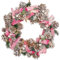 Wooden Pine Cone Wreath Large 14 Front Door Wall Hanging Wreath Garland Ornament (Pink)