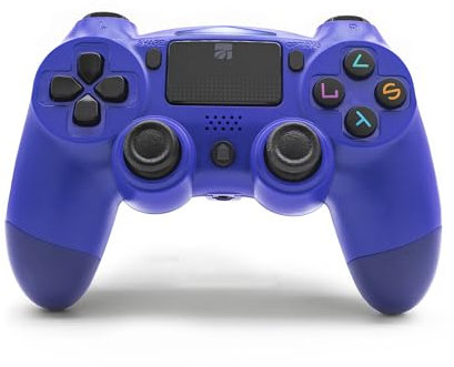 Xtreme Joypad Wireless Bluetooth Controller PS4 Blu Ergonomico, Compatibile PlayStation 4, Vibrazione Integrata, Jack Audio, LED, Lunghezza Cavo Ricarica 2,5 m, Design Comfort Ottimale