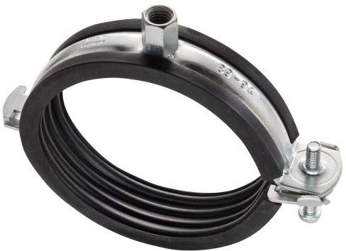 Fixotec 2 Stück - Schwere Rohrschelle/Halter •12mm-114mm/ ¼“-4“ •Schallschutzeinlage Größe 74-80 mm x M8/M10 •Schwarz