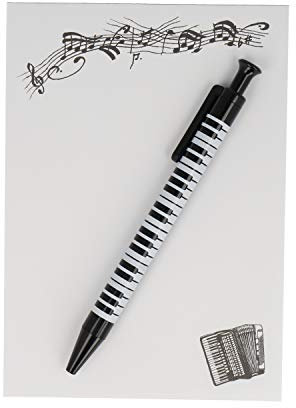 mugesh Schreibset Instrument mit A6-Block und Kugelschreiber - Schönes Geschenk für Musiker (Akkordeon)