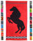 P.K. Collection Velours Strandtuch bunt Strandhandtuch 90x165 cm Strandlaken Pferd Terra