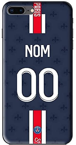 Coque Football Personnalisable Paris Domicile Saison 2021/2022 Bord Noir TPU Silicone à Personnaliser avec nom et numéro au Choix. iPhone 7 Plus-iPhone 8 Plus
