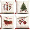 ZHAOMIMI 4er Set Dekorativ Kissenhülle Baumwolle Leinen Kissenbezug Dekokissen Sofakissen für Couch, Auto, Schlafzimmer 45x45 cm (Weihnachten Socke)