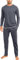 Aseniza Pigiama da Uomo Invernale Pigiama a Maniche Lunghe in Cotone Semplice ed Elegante Pigiama Morbido Loungewear(466-Grigio Blu Scuro,L)