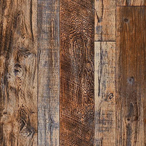 WENMER Papier peint autocollant en bois marron de 60 x 500 cm pour armoire, comptoir, étagère, tiroir, porte murale