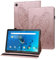 Rostsant Funda Lenovo Tab M10 HD 2ª Generación de Cuero PU Relieve de Mariposa con Soporte para Bolígrafo Funda Tableta para Lenovo Tab M10 HD 2ª Generación 2020 TB-X306X/TB-X306F - Oro Rosado