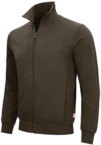 Nitras MOTION TEX LIGHT 7020 Arbeits-Pullover - Pulli mit Reißverschluss - Sweater für die Arbeit - Braun - XL