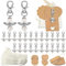 JORAKI Gastgeschenke Taufe, 61STK Gastgeschenk Hochzeit mit Engel Anhänger Organza Säckchen Kraftpapier Anhänger, Schutzengel Anhänger für Hochzeit Kommunion Konfirmation Taufe Gast Geschenk
