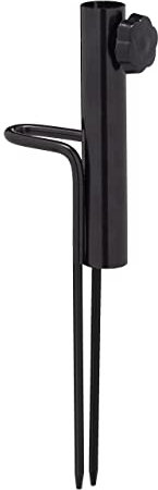 Relaxdays Pincho Sombrilla, con Asa, Grosor Poste 17-23 mm máx., para Camping, Playa, Soporte Sombrillas, Acero, Negro