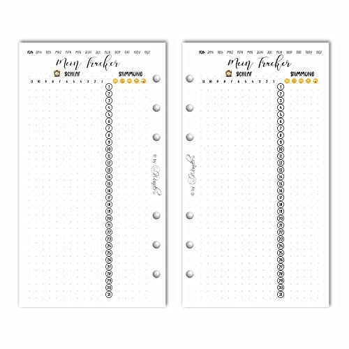 SinnWunder® Habit-Tracker Listen für Schlaf und Stimmung, passend für 6-Ringplaner der Größe Personal
