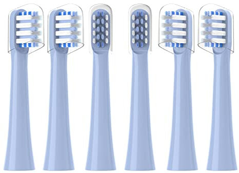 Replacement Toothbrush Heads Compatible with Colgate Hum Connected Smart Battery Toothbrush Refill Head, Blue, 6 Pack