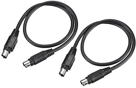 sourcing map PS/2 Mouse and Keyboard Extension Cable 6 Pin 1.64 Feet Male to Male for PC 2 Pcs,Black