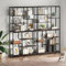 Tribesigns Bücherregal, 2er Set Standregal mit 8 Ebenen 9 Ablagen, Modernes Freistehendes Offenes Bücherregal, für Wohnzimmer, Büro, Schlafzimmer, 30 x 100 x 200cm, Rustikales Braun