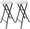 DRULINE 70 cm 2X Klappbarer Barhocker - Stabiler, belastbarer Tresenstuhl, Barstuhl 100 KG, Metall/Kunststoff, Elegantes Design in Schwarz/Weiß, Perfekt für Küche, Bar & Events