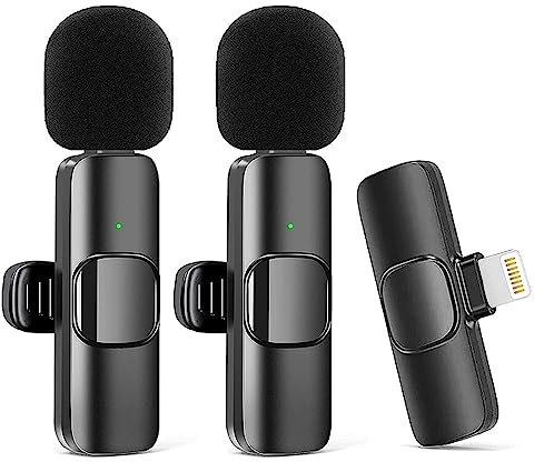Kinizuxi Micro Cravate sans Fil pour iPhone iPad, Microphone Plug-Play, Microphone-Cravate Portable pour l'Enregistrement Vidéo, Réduction du Bruit/Aucune Application et Bluetooth Nécessaire