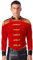 Alvivi Herren Zirkus Kostüm Zirkusdirektor Uniform Langarm Zirkus Jacke mit Quasten Samt Blazer Mantel Karneval Party Show Tanzkostüm A Rot L
