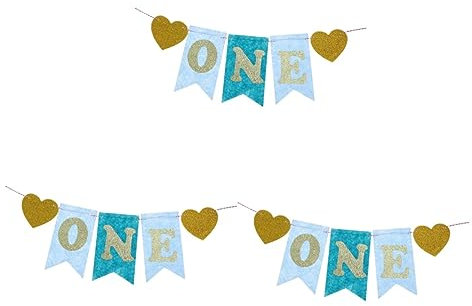 Abaodam 3 Stücke Sky Bunting Banner Papier Girlande Ersten Geburtstag Party Flagge Für Jungen Und Mädchen Dekorationen