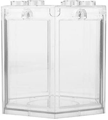 Mini-Aquarium, Rundes Eckdesign aus Kunststoff in Sechseckform, Superstarke Auskleidung, Kleines Aquarium für die Tischdekoration. (Transparent)