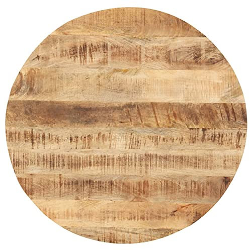 Homgoday Tischplatte Schreibtischplatte Ersatztischplatte Holzplatte Tischplatte Holz Platte Ersatzteil für Esstisch Couchtisch Gartentisch Massivholz Mango Rund 25-27 mm 50 cm